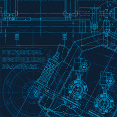 Technical cyberspace, Corporate Identity. Blueprint. Vector engineering illustration
