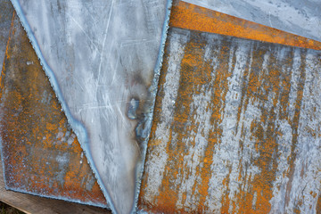 abstract background iron rust and fragmented steel segmants