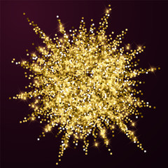 Sparkling gold luxury sparkling confetti. Scattere