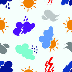 Seamless pattern with cute weather icon.