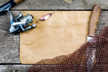 fishing gear. background image