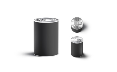 Blank black big conserve can mock up, different view