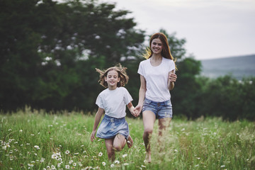 mother and daughter in the park