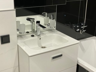 modern kitchen sink in bathroom