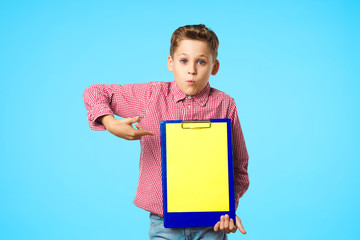 boy with blank board