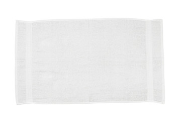 White towel isolated on white background, top view