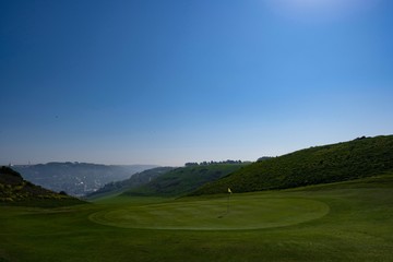 landscape with mountains and clouds