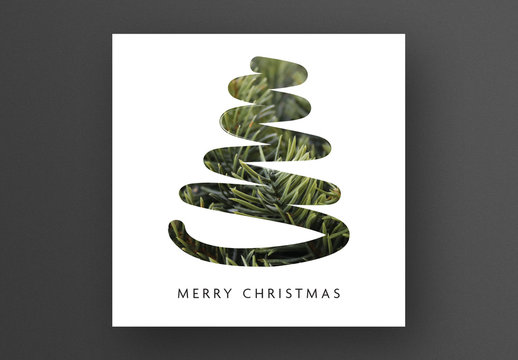 Card Layout with Christmas Tree Shape
