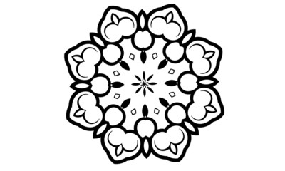 Black vector bloom simple ornament