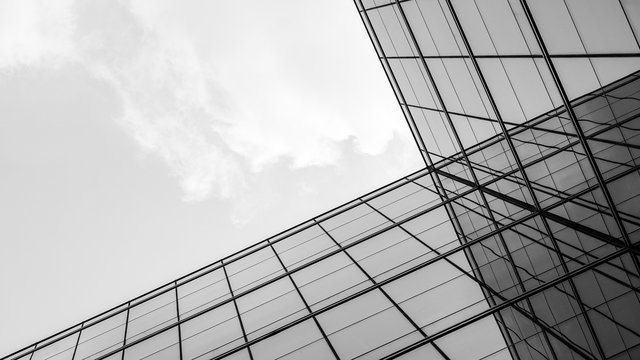 abstract of architecture of geometry at glass window.