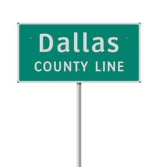 Vector illustration of the Dallas County Line green road sign
