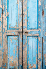 blue old door locked