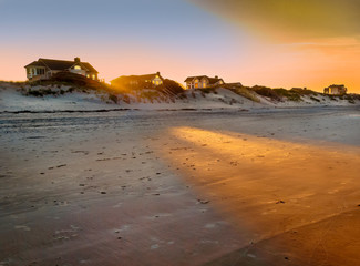 Beach house sunset