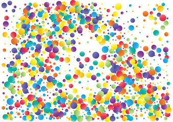 Festive color round confetti background. Abstract frame confetti texture for holiday, postcard, poster, website, carnivals, birthday and children's parties. Cover confetti mock-up. Wedding card layout