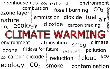 Climate Warming Wordcloud - illustration