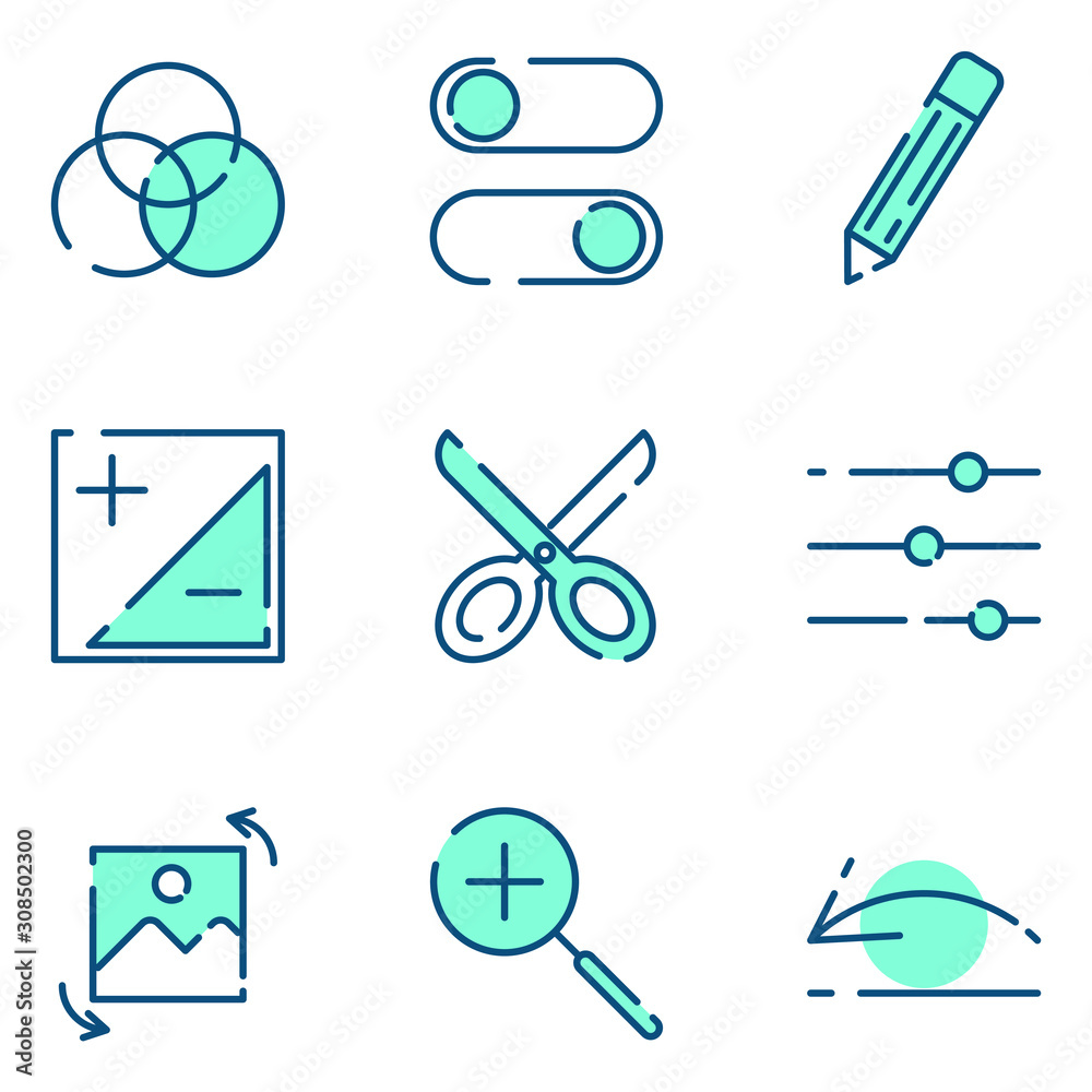 Poster creativity set icon template color editable. creativity pack symbol vector sign isolated on white ba