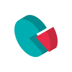 pie chart report advertising commerce marketing icon isometric