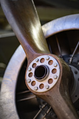Closeup of the old airplane propeller