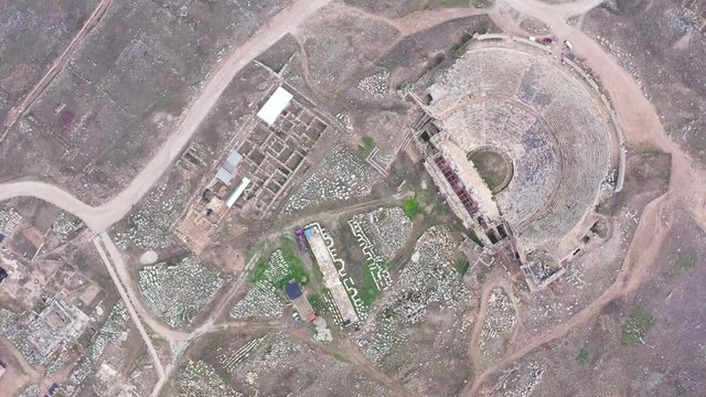 Aerial view of Hierapolis ancient theatre