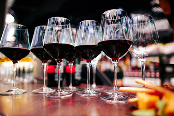 sparkling wine glasses at a party