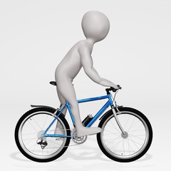 Fototapeta premium 3D Render of Cartoon Character on Bicycle