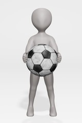 3D Render of Cartoon Character with Football