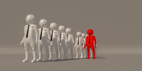 3d illustrator group of career Professional business symbols on a gray background, 3d rendering of the playing football. Includes a selection path.