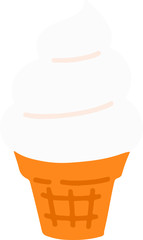 Flat colored white ice cream