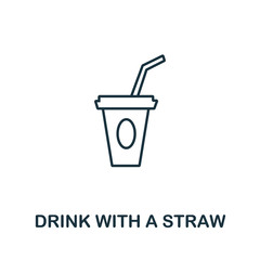 Drink With A Straw icon from fastfood collection. Simple line element Drink With A Straw symbol for templates, web design and infographics