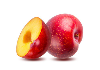 Plum isolated on white background with clipping path