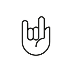 Rock sign gesture. Vector icon