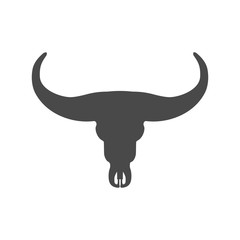 Bull skull icon - vector illustration.