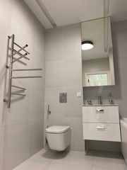 modern interior of a bathroom