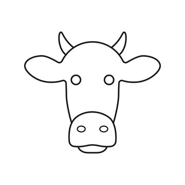 Cow flat icon. Vector illustration.