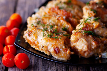 Spiced fried chicken.