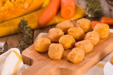 Pumpkin chicken meatballs.	