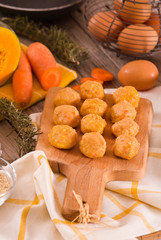 Pumpkin chicken meatballs.	
