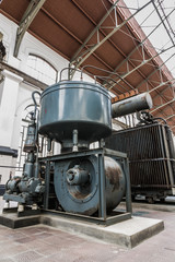 The old industrial iron hardware at the power plant.