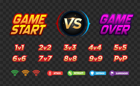 Graphic Elements for PVP Game. Vector Illustration.