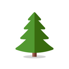 Collection of Christmas trees, modern flat design. 