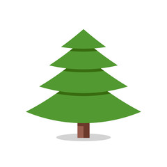 Collection of Christmas trees, modern flat design. 