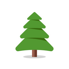 Collection of Christmas trees, modern flat design. 