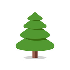 Collection of Christmas trees, modern flat design. 