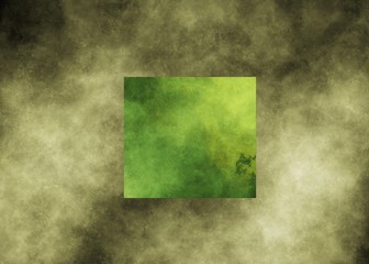 Green square on light yellow nebula background