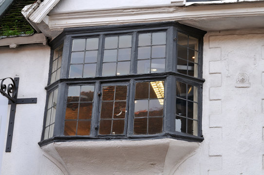 oriel window at historic building in Canterbury