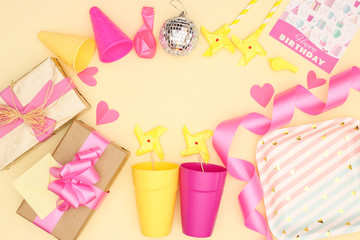 Happy Birthday pink decoration for girls birthday party 