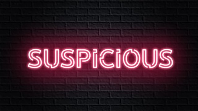 red neon video animation suspicious