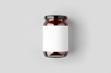 Honey jar mockup with blank label.