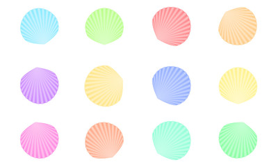 Seashell - set vector icons. 