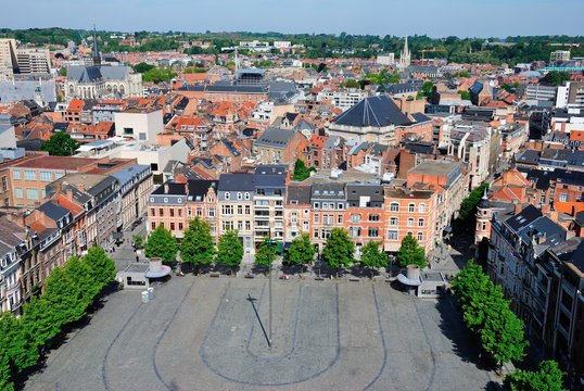 View over Leuven Town Center from the University Library Tower in Leuven (Louvain), Belgium